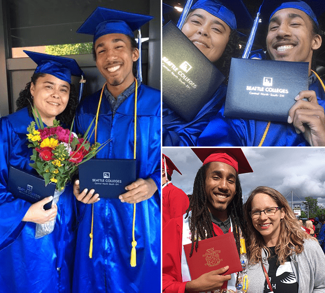 Sonne and his Mom graduate together