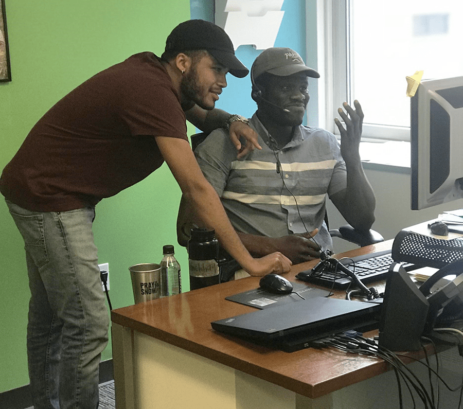 Cesar and mentor Tolu at Summer Search