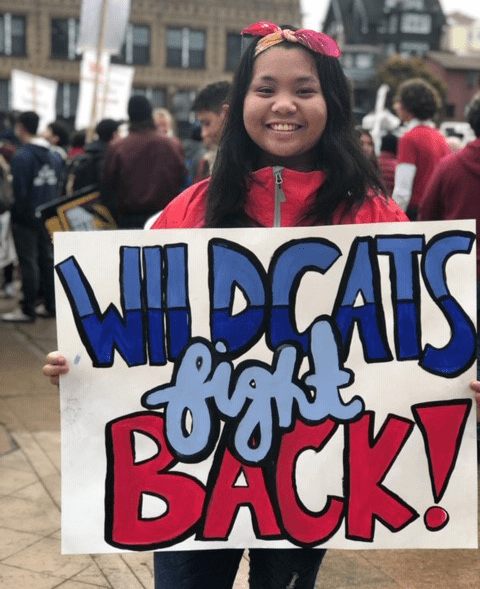 Donna at the Oakland Sickout