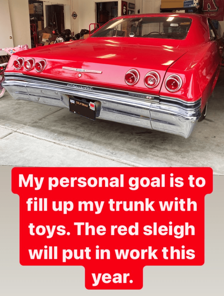 Chano's goal to fill his trunk with toys