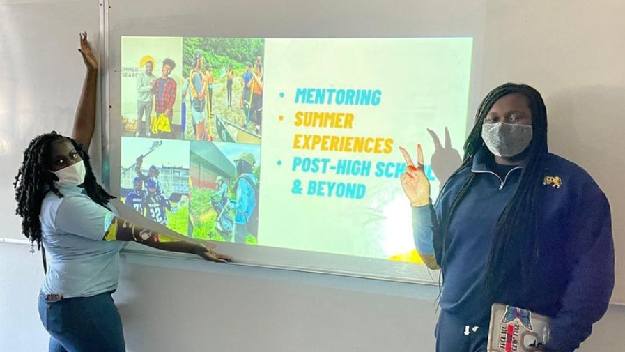 Philly students in an Outreach presentation