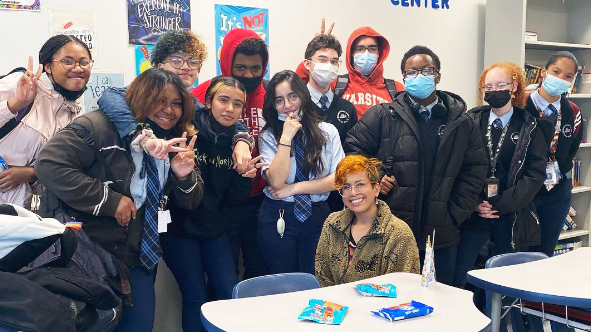 Philly students with Mentor Muffy